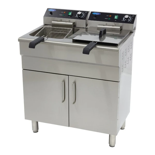 MAXIMA Фритюрниця 2x16L 2 кошики зі зливним краном і підставкою 400 В 09365156 image