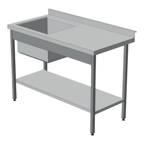 Стіл з ванною лівою з полицею 1200х700х850 image