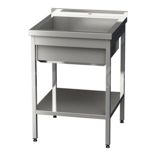 Ванна мийна 1-секційна з бортом і полицею 600х600х850 image