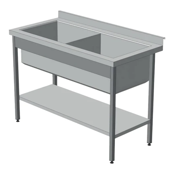 Ванна мийна 2-секційна з полицею 1200х700х850 image