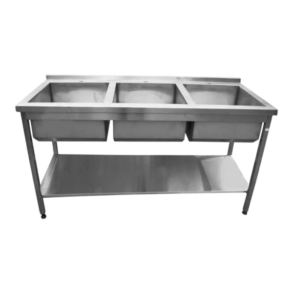 Ванна мийна 3-секційна з полицею 1400х600х850 image